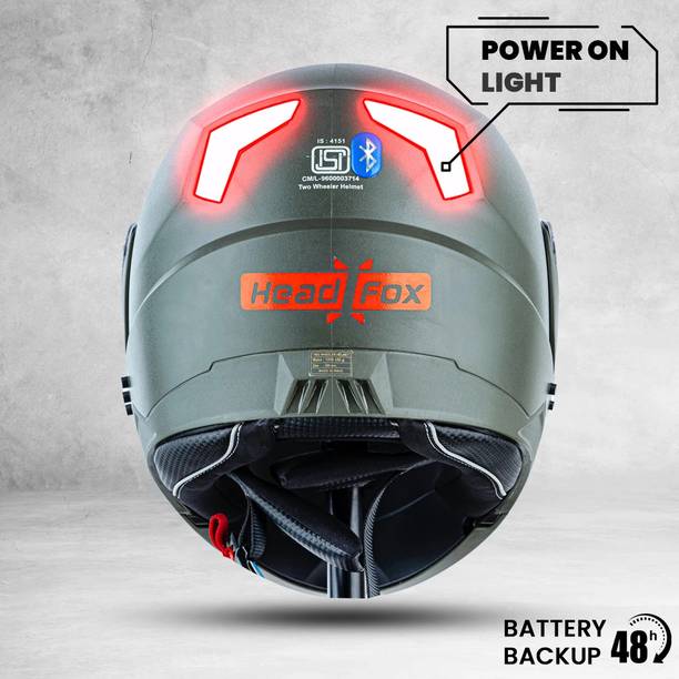 HEADFOX N2 Smart Bluetooth sba7 Calls | Music | GPS | Voice Command DV Dashing Motorbike Helmet