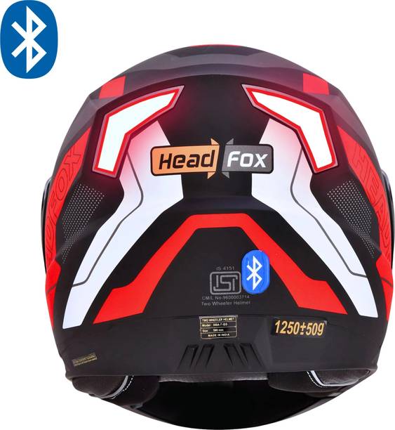 HEADFOX N2 Air 7 Smart Bluetooth Helmet: Calls, Music , GPS & Voice Asst. Road DV Motorbike Helmet