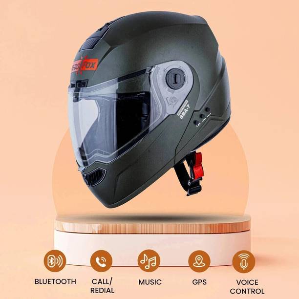 HEADFOX N2 Smart Bluetooth sba7 Calls | Music | GPS | Voice Command Dashing DV Motorbike Helmet