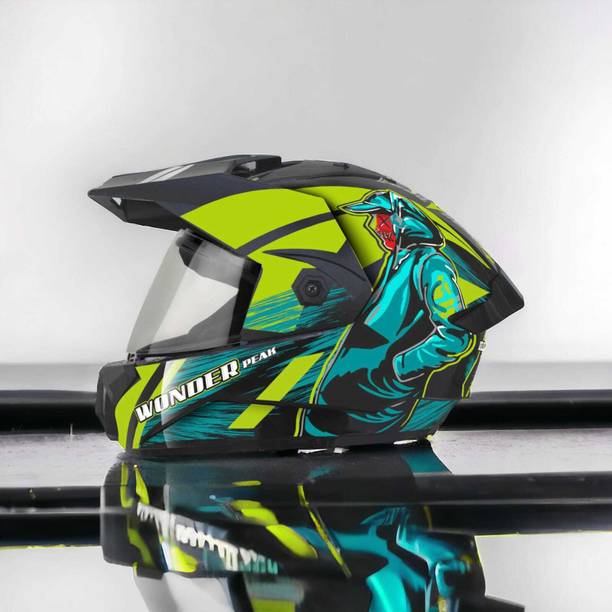 FOROLY Wonder Cap Cyber Spoiler ABS Material with Rainbow visor Motorbike Helmet
