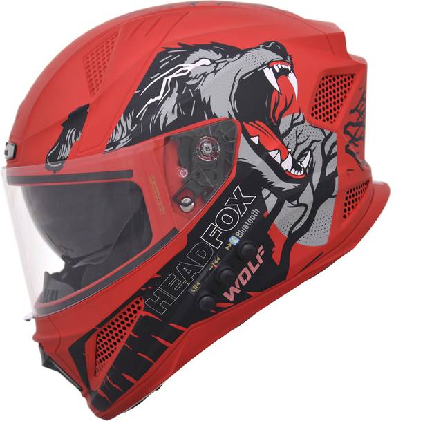 HEADFOX N2 Flash Wolf AI Smart Bluetooth Helmet for Men with Subwoofer, ENC, GPS & Calls Motorbike Helmet