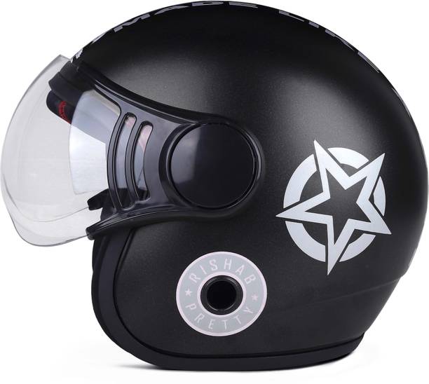 HILLIYARD HILLI-Open Face Riding Helmet with Clear Visor Motorbike Helmet