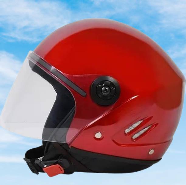 Lxt Red_Half_face_Helmet_with ISI Certified_RE_24 Motorbike Helmet