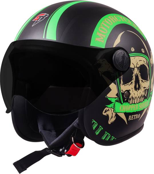 Steelbird SBH-54 Chopper Squad ISI Certified Open Face Helmet for Men and Women Motorbike Helmet