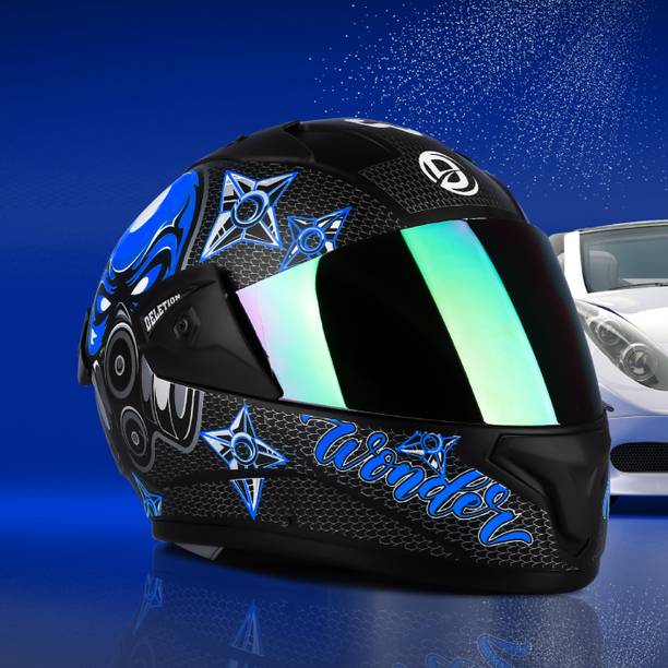 FOROLY Wonder Full Face Spoiler ABS Material with Rainbow visor Motorbike Helmet