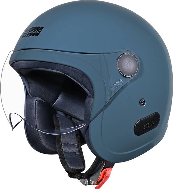 STUDDS Jet Open Face ISI Certified Helmet with Chopper Visor Motorbike Helmet