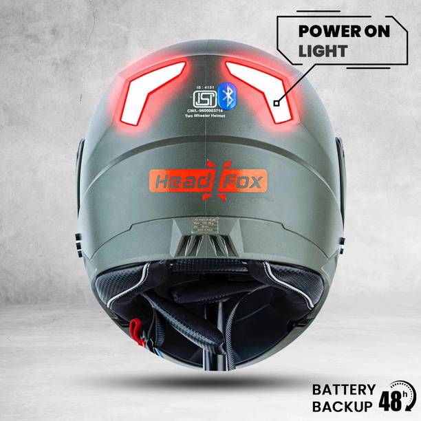 HEADFOX N2 Smart Bluetooth sba7 Calls | Music | GPS | Voice Command DV Dashing Motorbike Helmet