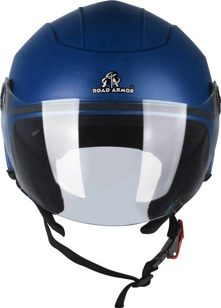ROAD ARMOR ABS Material Open Face Clear Visor, UV Scratch Resistance for men only in M Size Motorbike Helmet