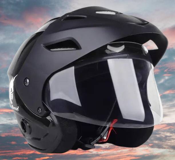 Lxt Black_Nano_Half_face_Helmet_with ISI Certified_BK_04 Motorbike Helmet
