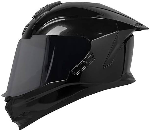Steelbird SBH-57 ISS Fighter ISI Certified Full Face Helmet for Men 58 CM (Glossy Black) Motorsports Helmet