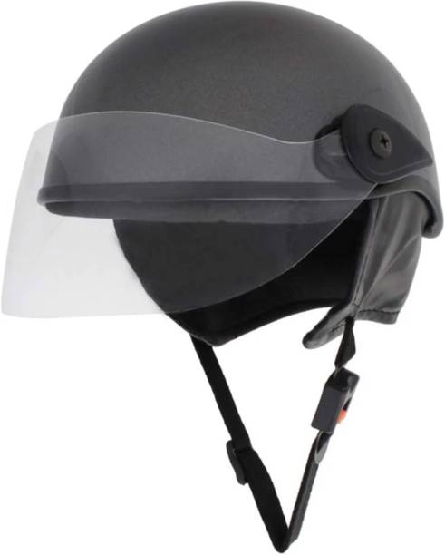 Anjana ALL MULTIPURPOSE HALF HELMET FOR CYCLING & FOR UNISEX (GUN GREY) Motorbike Helmet