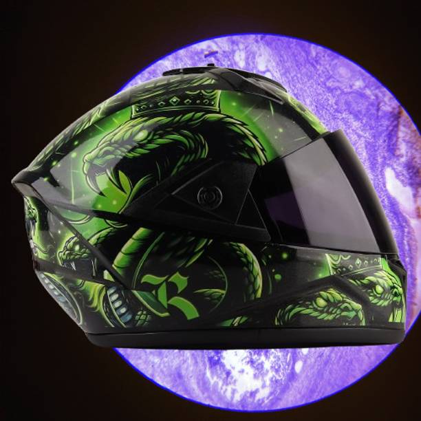 ROAD ARMOR ABS Material Full Face PC Visor, UV Scratch Resistance Motorbike Helmet