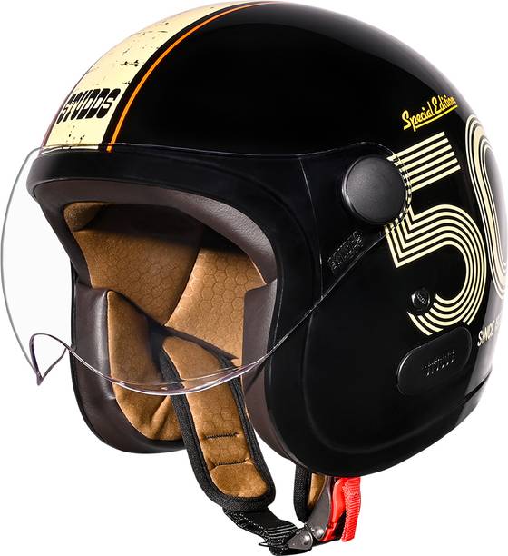 STUDDS Jet 50 Open Face ISI Certified Helmet with Chopper Visor Motorbike Helmet