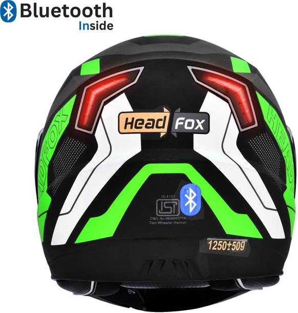 HEADFOX N2 Air 7 Smart Bluetooth GPS | Music | Calls | Waterproof | Voice Asst. Road DV Motorsports Helmet