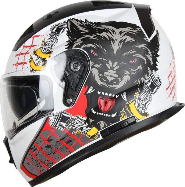 इगनाइट IGN-7 Wolf Run ISI/DOT Certified Full Face Graphic Helmet मोटरबाइक हेलमेट