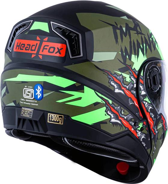 HEADFOX N2 Smart Bluetooth sba7 Calls | Music | GPS | Waterproof | Voice Command Winner Motorbike Helmet