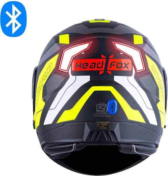 HEADFOX N2 Air 7 Smart Bluetooth Calls | Voice Asst. | GPS | Waterproof | Music Road DV Motorsports Helmet