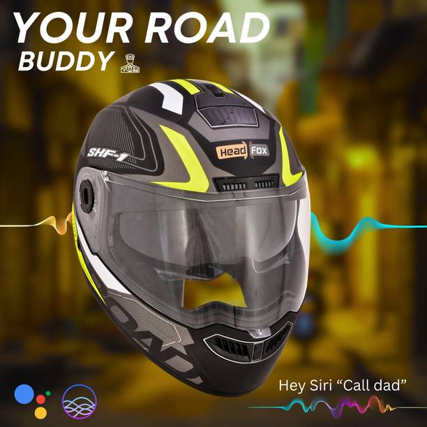 HEADFOX N2 Air 7 Smart Bluetooth Calls | Music | GPS | Waterproof | Voice Asst. Road DV Motorbike Helmet