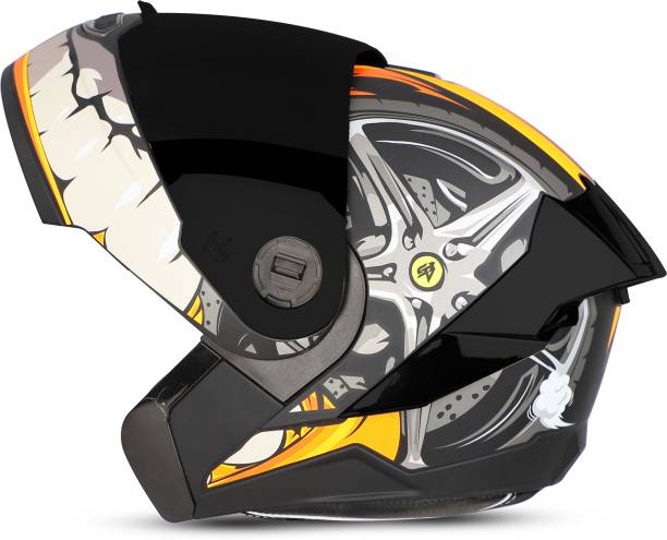 Steelbird SBA-8 Crazy Wheel ISI Certified Flip-Up Helmet for Men and Women Motorbike Helmet