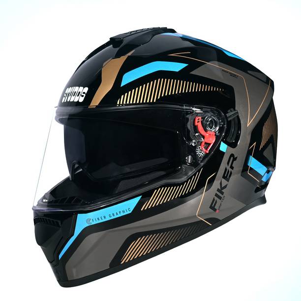 STUDDS Drifter D5 Fiker ISI Certified with Dual Visor & Spoiler Full Face Helmet Helmet Motorbike Helmet