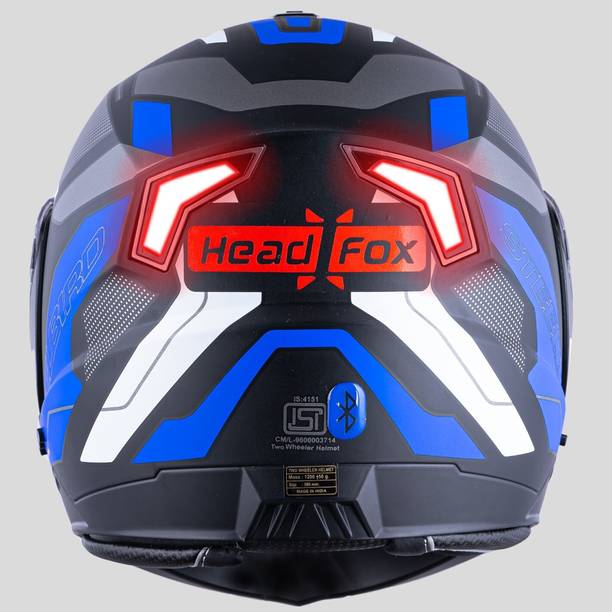 HEADFOX N2 Air 7 Smart Bluetooth Calls | Voice Asst. | GPS | Waterproof | Music Road DV Motorbike Helmet