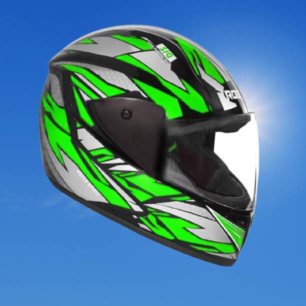 KIN Full Face Helmet_ISI certified_Green_H25 Motorbike Helmet
