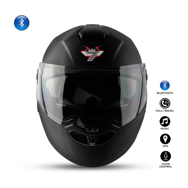 Steelbird Bluetooth Flip Up ISI Certified Helmet for Men with Inner Smoke Sun Shield Motorbike Helmet
