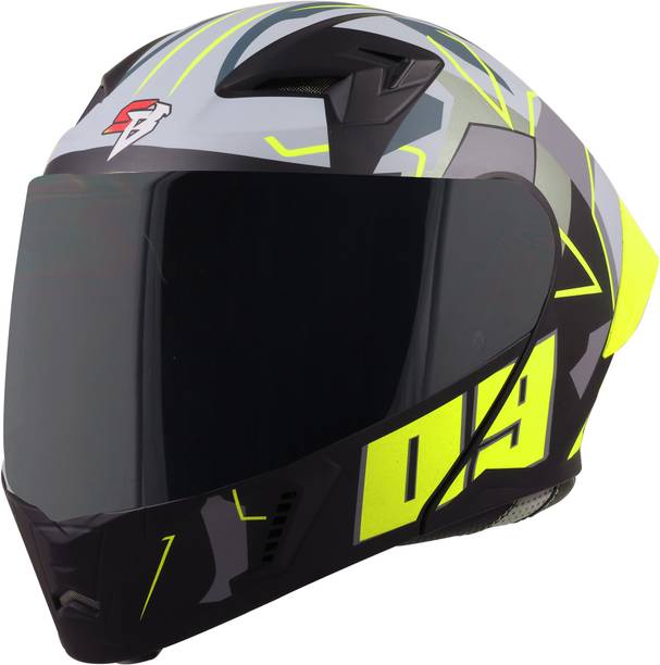 Steelbird SBA-20 09 ISI Certified Flip-Up Graphic Helmet for Men and Women Motorbike Helmet