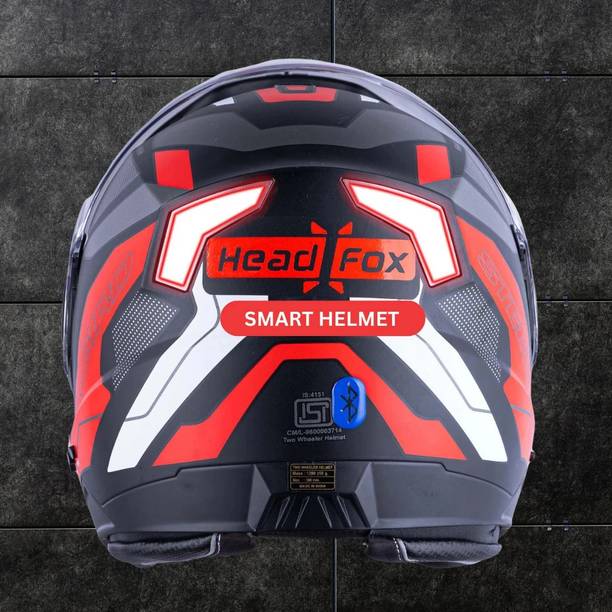 HEADFOX N2 Air 7 Smart Bluetooth GPS | Music | Calls | Water Res. | Voice Asst. Road DV Motorbike Helmet