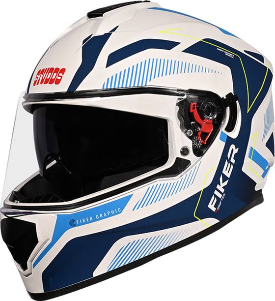 STUDDS Drifter D5 Fiker ISI Certified with Dual Visor & Spoiler Full Face Helmet Helmet Motorbike Helmet