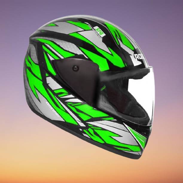 KIN Full Face Helmet_ISI certified_Green_H32 Motorbike Helmet