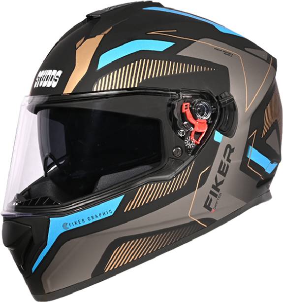 STUDDS Drifter D5 Fiker ISI Certified with Dual Visor & Spoiler Full Face Helmet Helmet Motorbike Helmet