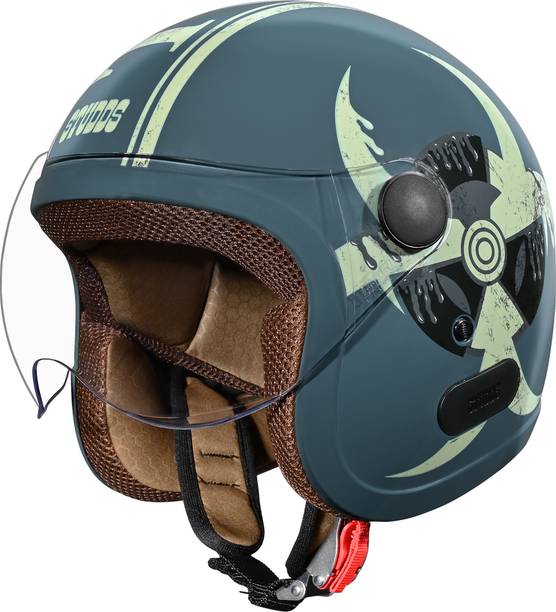 STUDDS Jet Toxic Open Face ISI Certified Helmet for Men and Women Motorbike Helmet