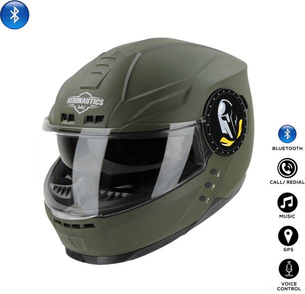 Steelbird Bluetooth Full Face ISI Certified Helmet for Men with Inner Smoke Sun Shield Motorbike Helmet