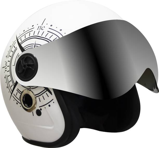 TURTLE Star With Visor Half Face Mercury Visor S-56 cm Motorbike Helmet