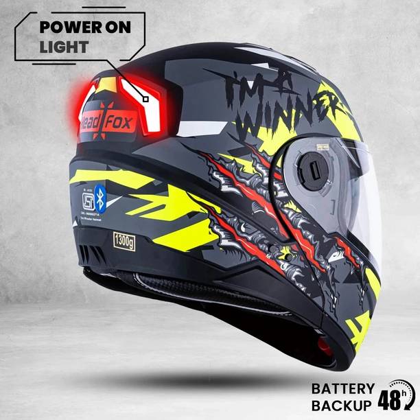 HEADFOX N2 Air 7 Smart Bluetooth Waterproof |Music | GPS | Calls | Voice Asst. Winner DV Motorbike Helmet