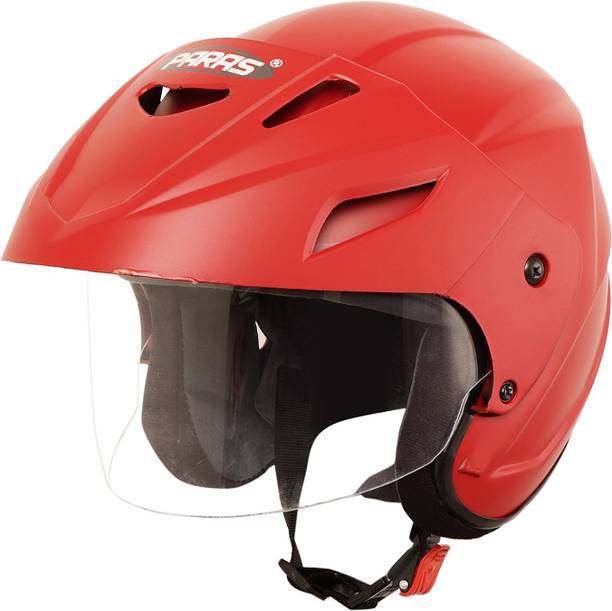Paras Open Face Flip Up Motorbike Scotty Safety ISI Certified Helmet Red Motorbike Helmet