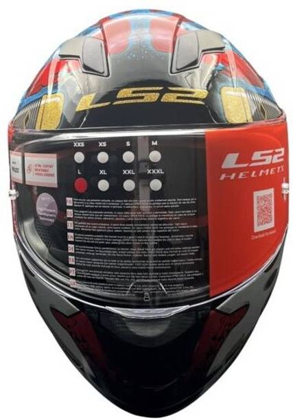 LS2 FF320 STREAM EVO NINJA RED BLUE D-RING L Motorbike Helmet