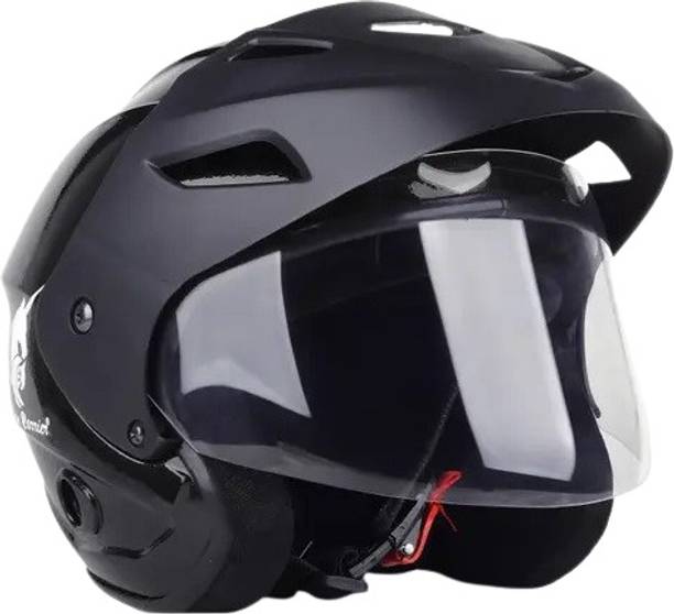 Lxt Black_Nano_Half_face_Helmet_with ISI Certified_BK_15 Motorbike Helmet