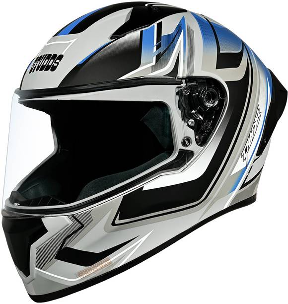 STUDDS Thunder Flash Full Face ISI & DOT Certified Helmet with Spoiler and Clear Visor Motorbike Helmet