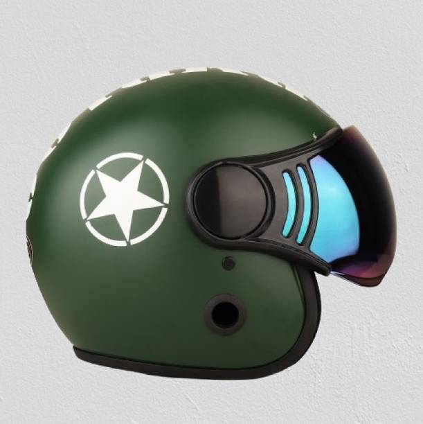 HILLIYARD A Half Face Bike Helmet for Men | Graphic Design | Rainbow Visor |ABS 
