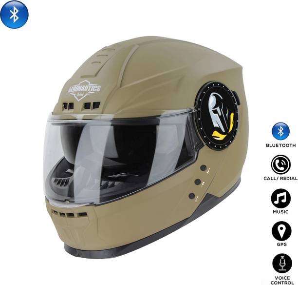 Steelbird Bluetooth Full Face ISI Certified Helmet for Men with Inner Smoke Sun Shield Motorbike Helmet