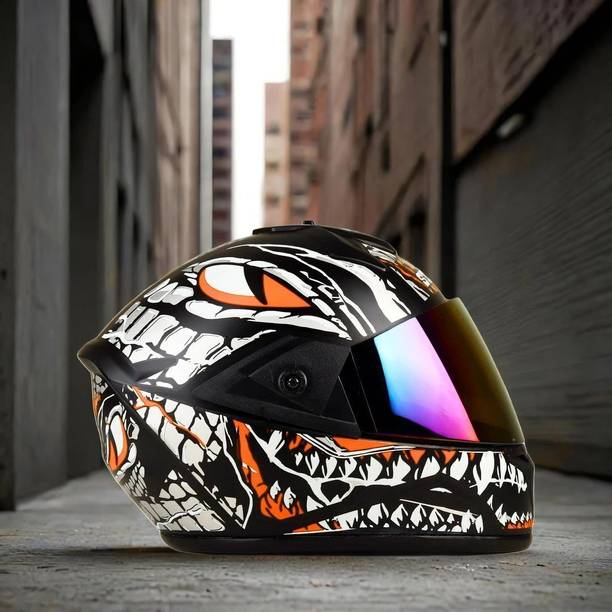 Quite NEW 2 JALI ORANGE RAIMBO Motorbike Helmet