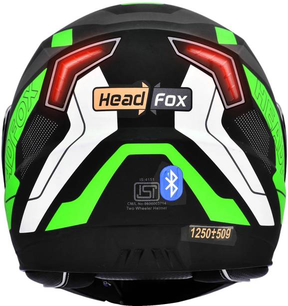 HEADFOX N2 Smart Bluetooth sba7 Calls | Music | GPS | Waterproof | Voice Command Road DV Motorbike Helmet