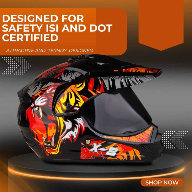 Agx ABS Material,Unisex Helmet with Visor,Odour free Cloth Motorbike Helmet