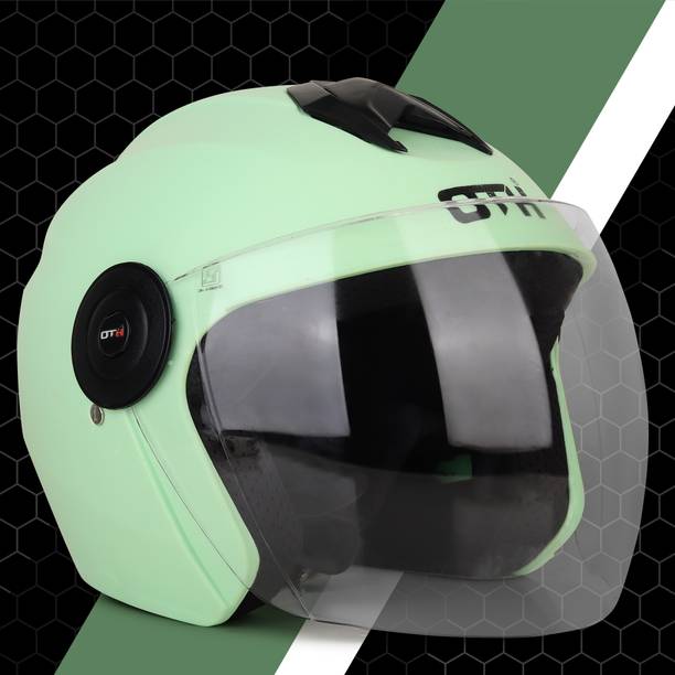 OTH Armet Green Half-Face Helmet, ISI Certified High-Safety & Stylish Helmet Motorbike Helmet