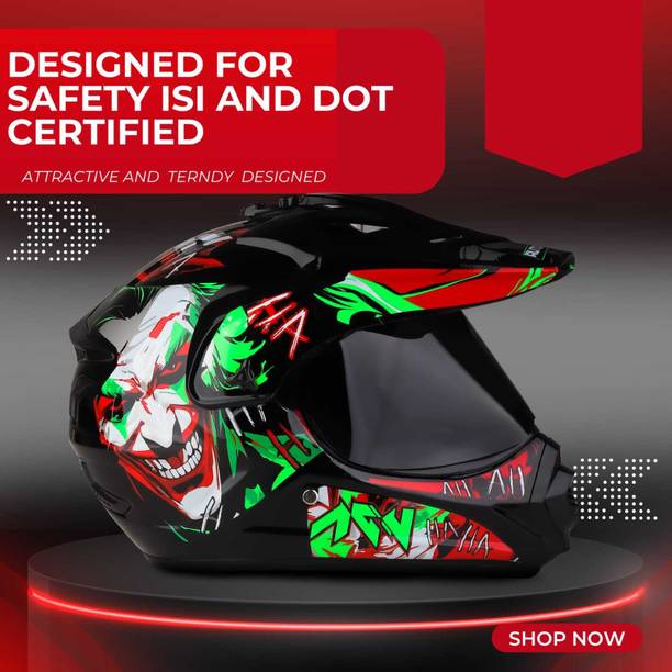 Agx ABS Material,Unisex Helmet with Visor,Odour free Cloth Motorbike Helmet