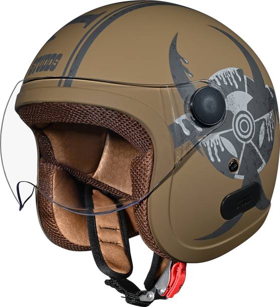 स्टड्स Jet Toxic Open Face ISI Certified Helmet for Men and Women हेलमेट