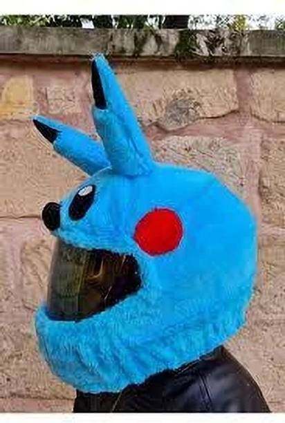 V VANTRA GA-ZI-BLUE COLOUR PIKACHU HELMET COVER Motorbike Helmet (Blue) Motorbike Helmet