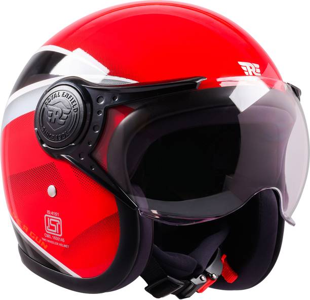 ROYAL ENFIELD Jet Sonic Graphics Open Face with Visor ISI & DOT Certified Helmet Motorbike Helmet
